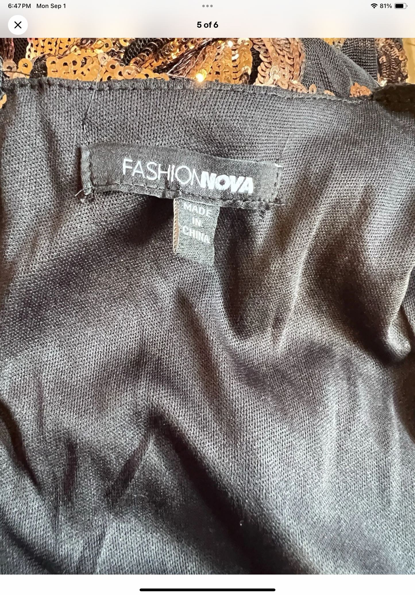 Fashion Nova Gown With Plunge Neck Long Sleeve Side Slits And Bodysuit Size L