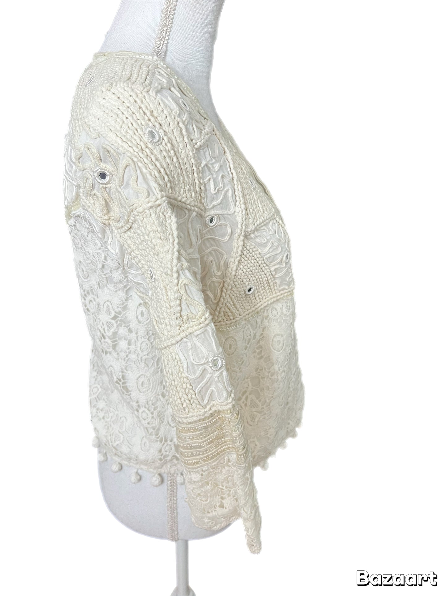 Ivory Lace Sequinned Jacket