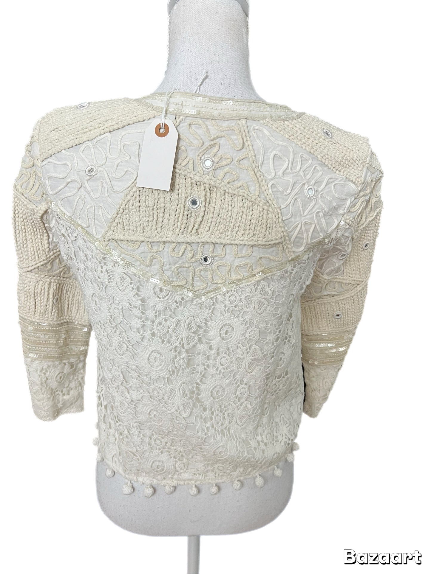 Ivory Lace Sequinned Jacket