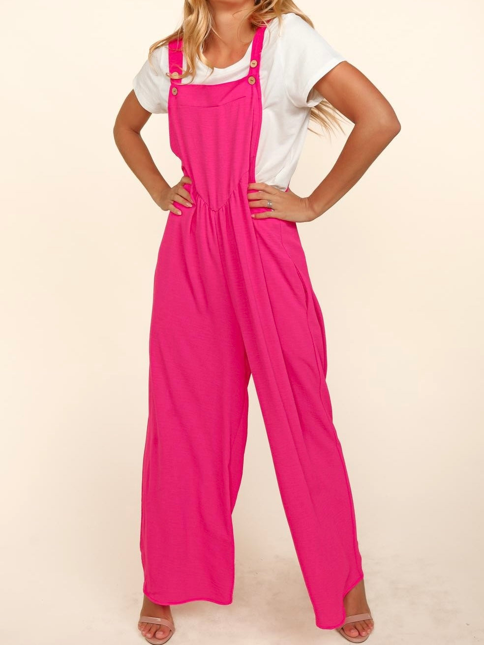 Wide Leg Overalls Sleeveless Jumpsuit