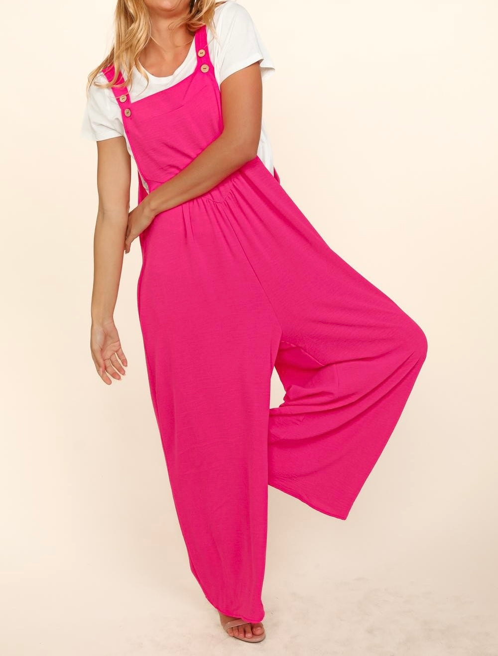 Wide Leg Overalls Sleeveless Jumpsuit