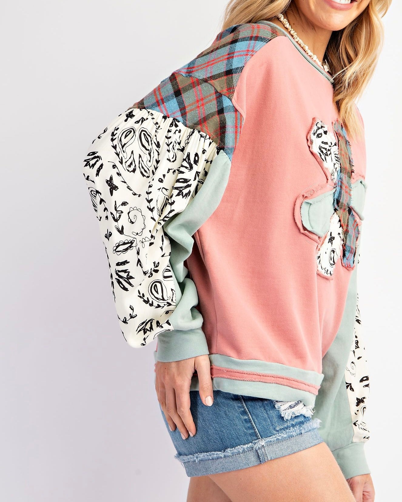 Flower Patch Mix And Match Soft Washed Crew Neck Top