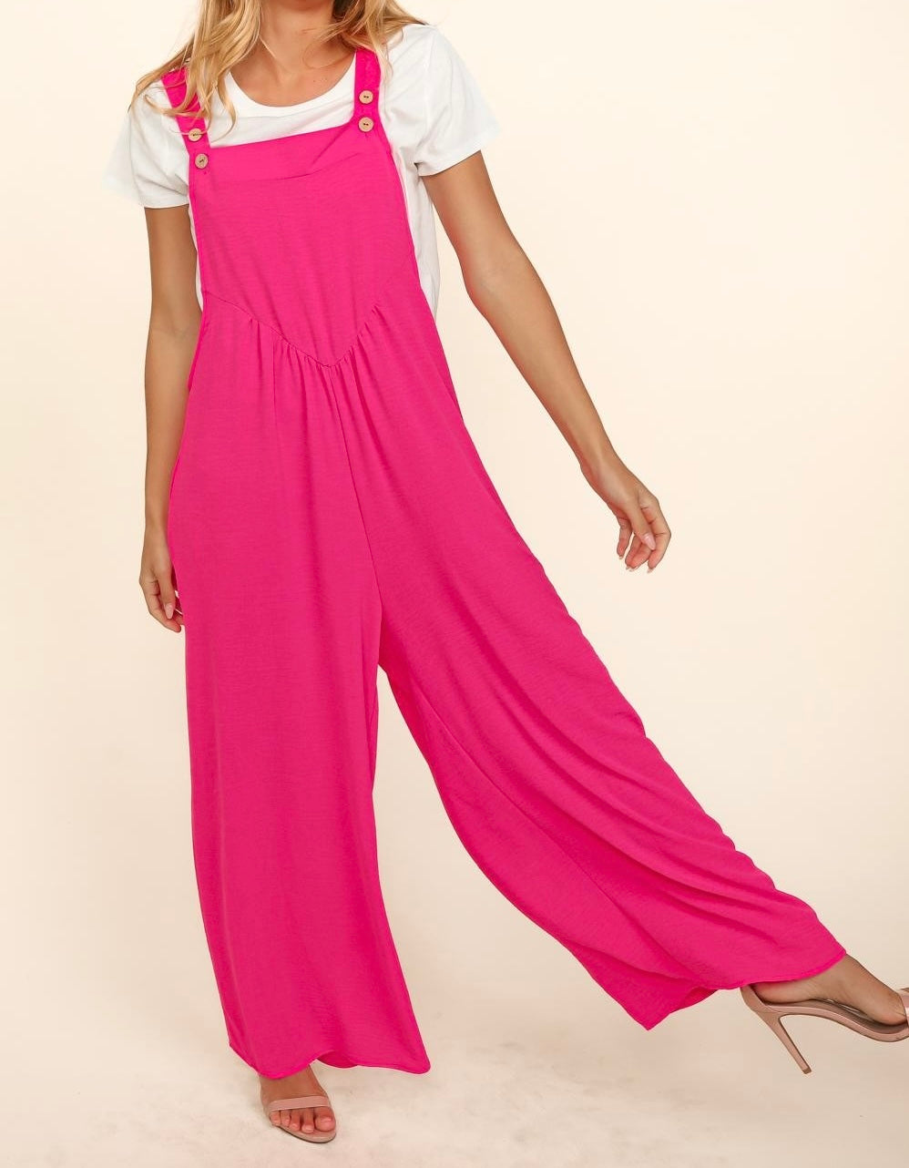 Wide Leg Overalls Sleeveless Jumpsuit