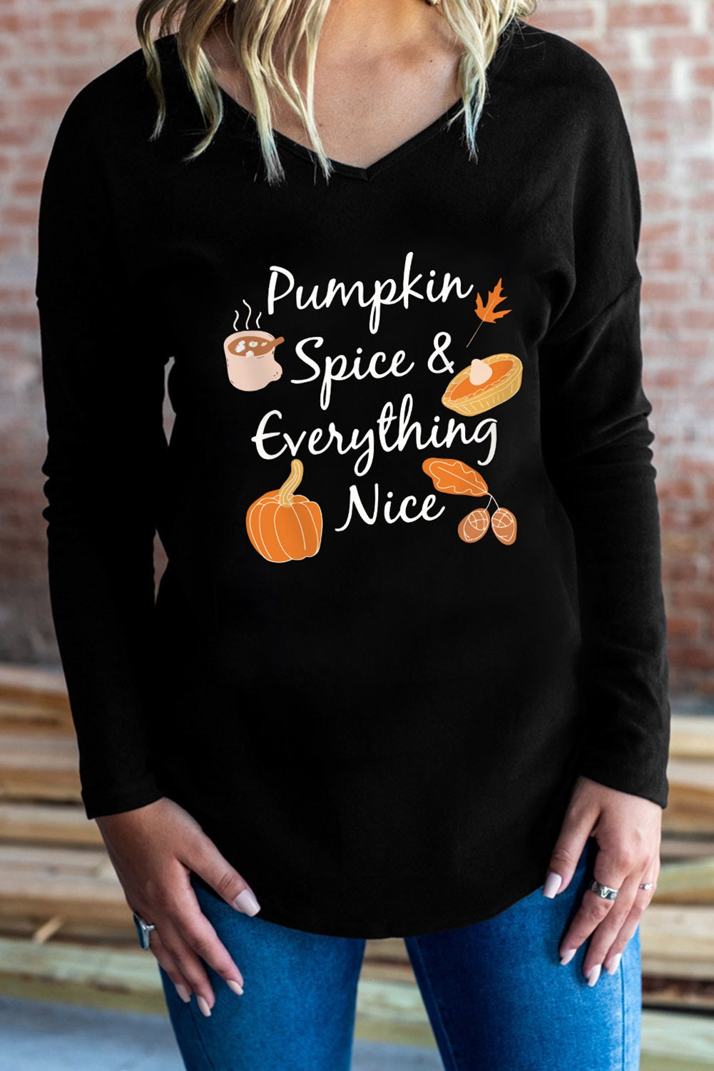 Black Pumpkin Spice & Everything Nice Graphic Top