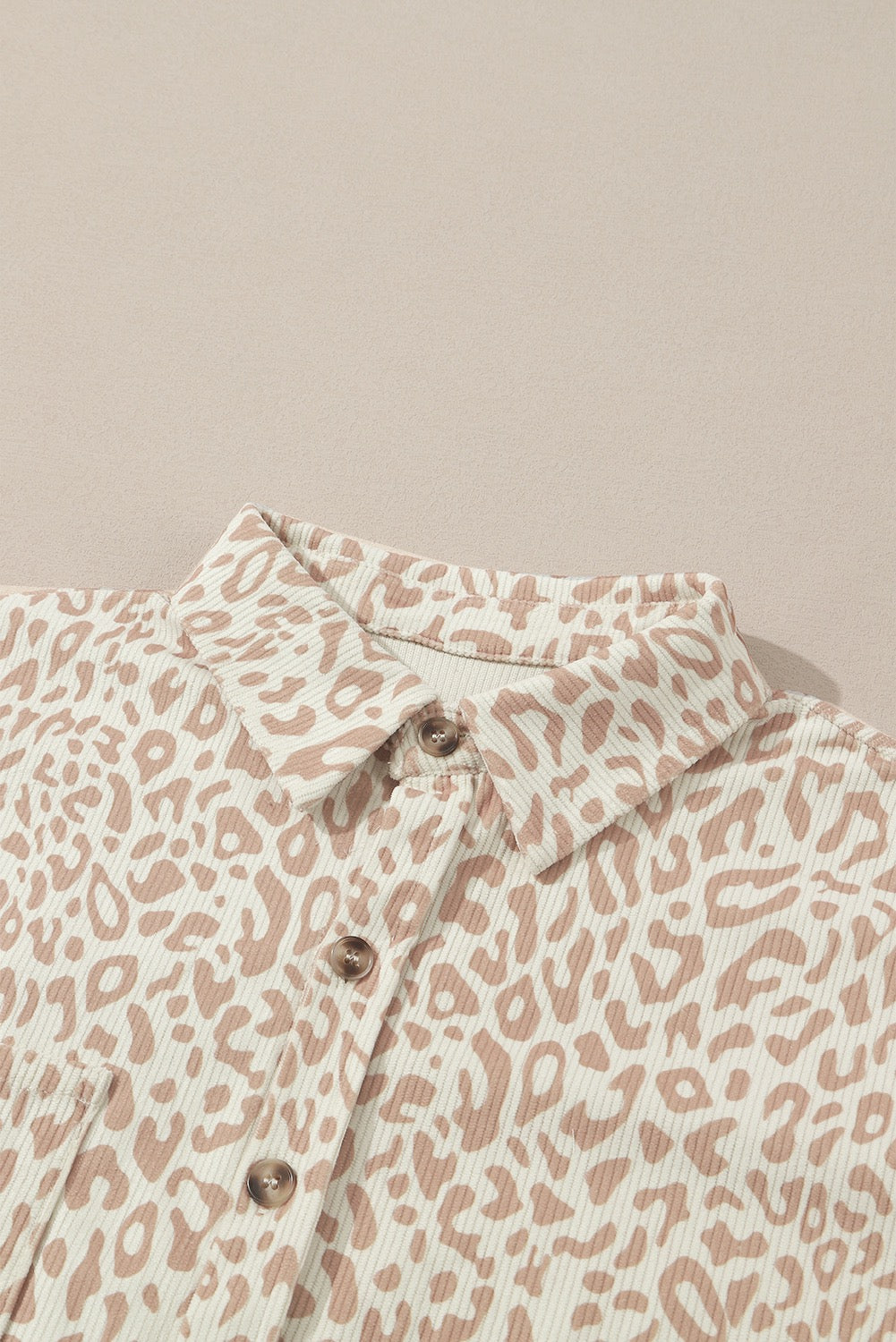 Leopard Corduroy Button Up Shirt